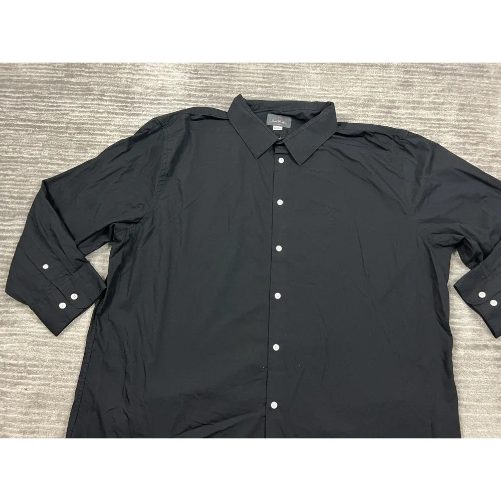David Taylor‎ Shirt Mens 3XL Black Button Up Long Sleeve Cotton Blend Casual - Picture 2 of 12